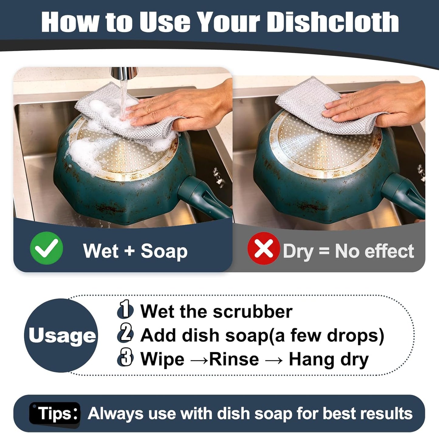 10 Pcs New Upgrade Steel Wire Dishcloth,Double-Layer Steel Wire Cleaning Cloth,Powerful Cleaning Non-Scratch Wire Dishcloth Rag for Cookware, Sinks, Dishes, Stove Tops