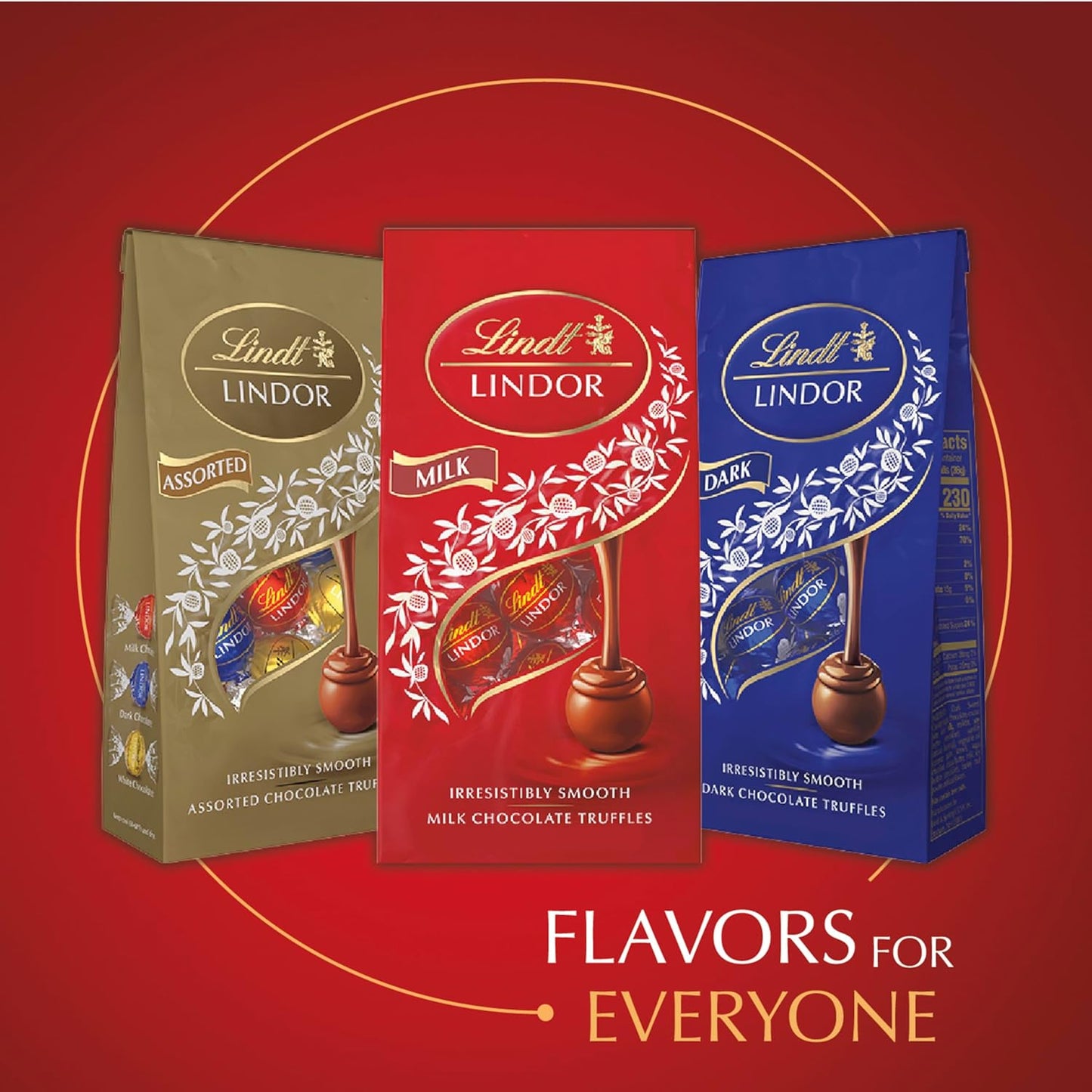 Lindt LINDOR Milk Chocolate Candy Truffles, Milk Chocolate with Smooth, Melting Truffle Center, 25.4 Oz., 60 Count