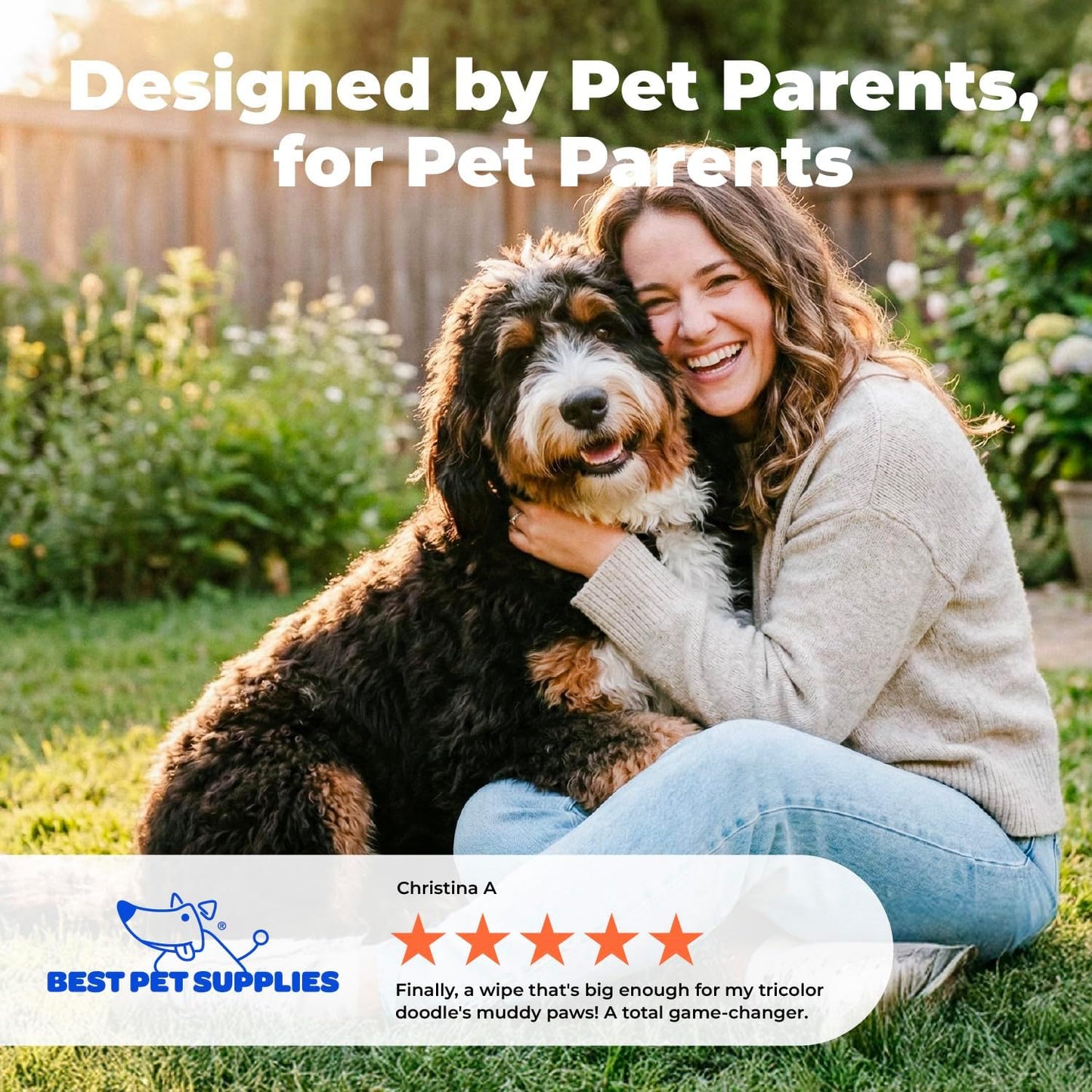 8" X 9" Large Dog Wipes - Cleaning and Deodorizing for Paws and Coat - Gentle Formula with Lavender Vitamin E for Puppies and Cats - 100 Count
