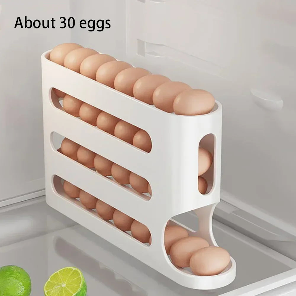 4 Layer Auto Rolling Egg Dispenser for Fresh Eggs First and Maximum Fridge Space