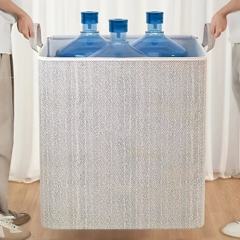 Extra Large Lidded Storage Box for Durable Space Saving Organization of Clothes and Bedding