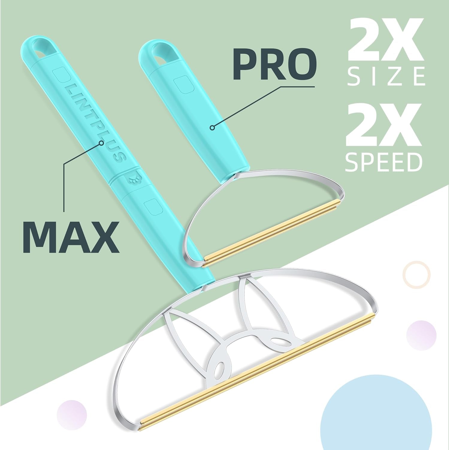 MAX & Pro  Pet Hair Remover Bundle-2-In-1 Adjustable & Fixed Handle Duo, Large + Compact Tools for Carpets, Furniture, Cars, and Tight Spaces