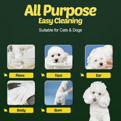 Pet Wipes for Dogs and Cats – 400 Count (8X8In) Hypoallergenic, Deodorizing Dog Wipes for Paws, Ears and Butt | XL with Aloe & Coconut Oil, Lavender Scented | Includes 4 Grooming Glove Wipes