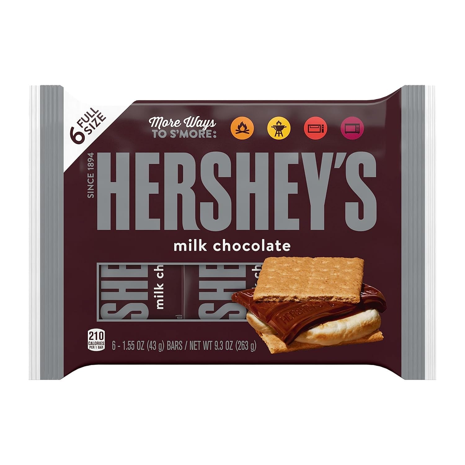 Milk Chocolate Candy Bars, 1.55 Oz (6 Count)