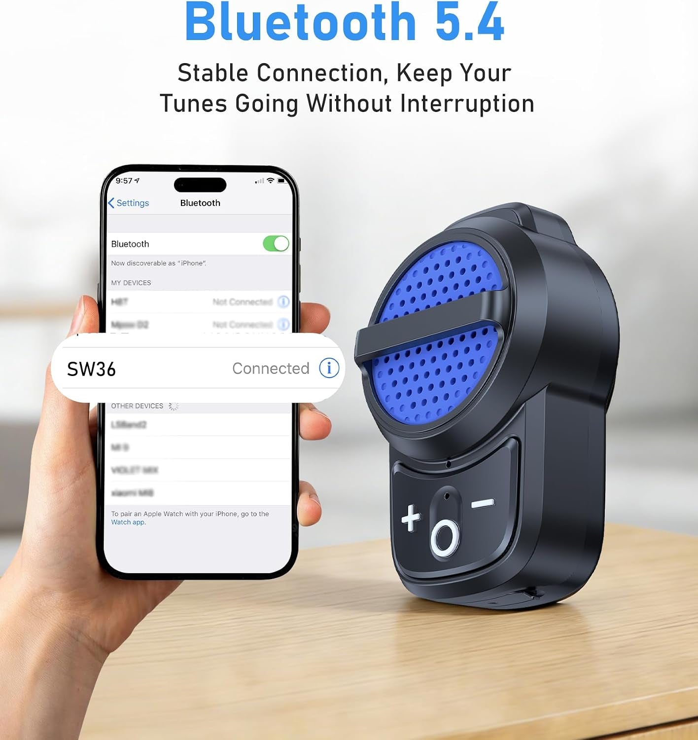Wearable Bluetooth Speaker Clip On, Wireless Portable Speaker Built-In Mic, IPX6 Waterproof for Running,Hiking,Biking, 10H Battery Life