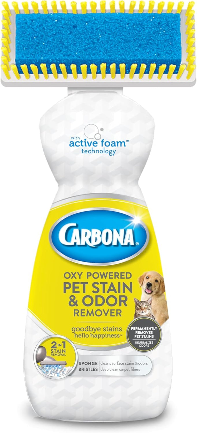 2-In-1 Oxy-Powered Pet Stain & Odor Remover (13.5 Fl Oz), Carpet Spot Cleaner Removes Urine Odor, Lifts Mud & Vomit Stains, Prevents Resoiling