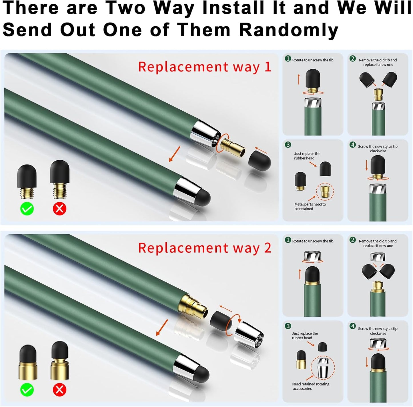 Stylus Pen for Touchscreen(5 Pcs) 2-In-1 Stylus Pen for Ipad | High Sensitivity Precision Suitable for Touch Screens of Iphone/Ipad/Android Tablet(Black/White/Gray/Gold/Dark Green)