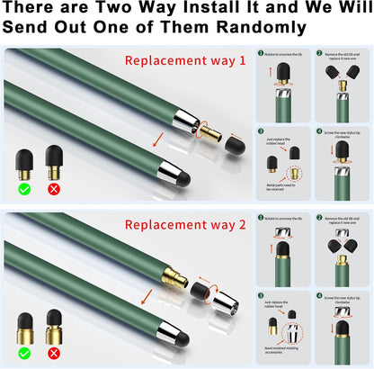 Stylus Pen for Touchscreen(5 Pcs) 2-In-1 Stylus Pen for Ipad | High Sensitivity Precision Suitable for Touch Screens of Iphone/Ipad/Android Tablet(Black/White/Gray/Gold/Dark Green)
