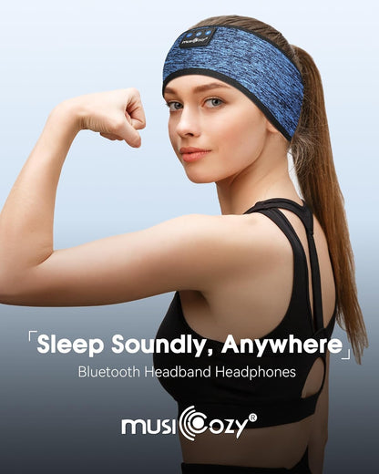 Bluetooth 5.4 Headband Headphones for Sports and Sleep, Wireless Sleeping Eye Mask Earbuds Earphones for Side Sleepers Workout Running Cool Tech Gadget Unique Gift