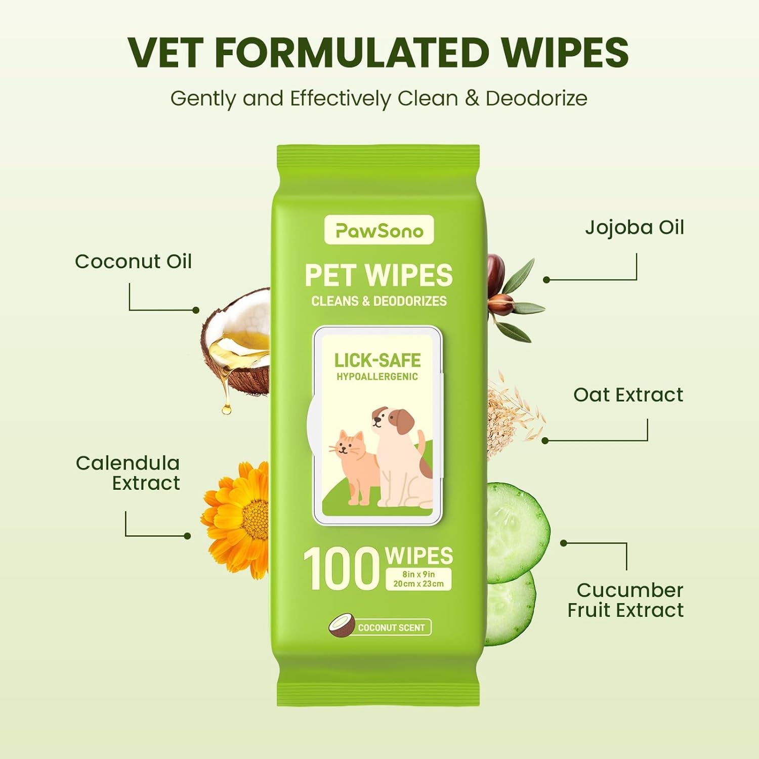 Hypoallergenic Pet Wipes for Dogs, Cats & Small Animals – Quick Clean & Deodorize Paws, Butt, Eyes, Face & Fur | Daily Grooming Wipes | Extra Large & Thick | Coconut Scented, 400 Count