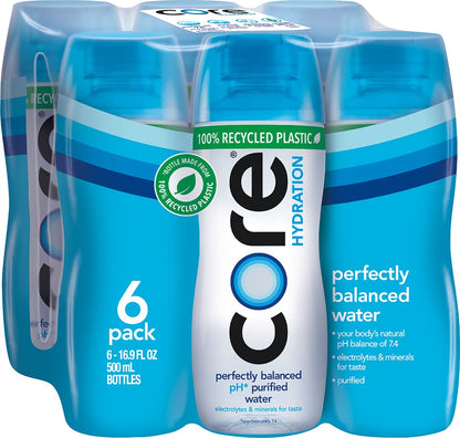 Hydration Nutrient Enhanced Water, 16.9 Fluid Ounce (.5 Liter) Water Bottles, 6 Pack