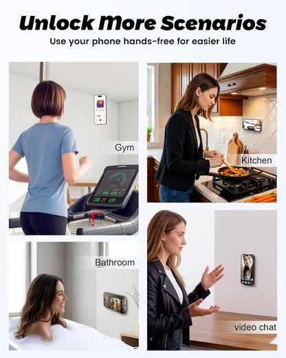 Upgraded Double Sided Silicone Suction Cup Phone Case Mount, Sticky Phone Grip Holder for Hands-Free Selfes & Videos, Reusable Silicone Phone Suction Grip for Iphone & Android, White