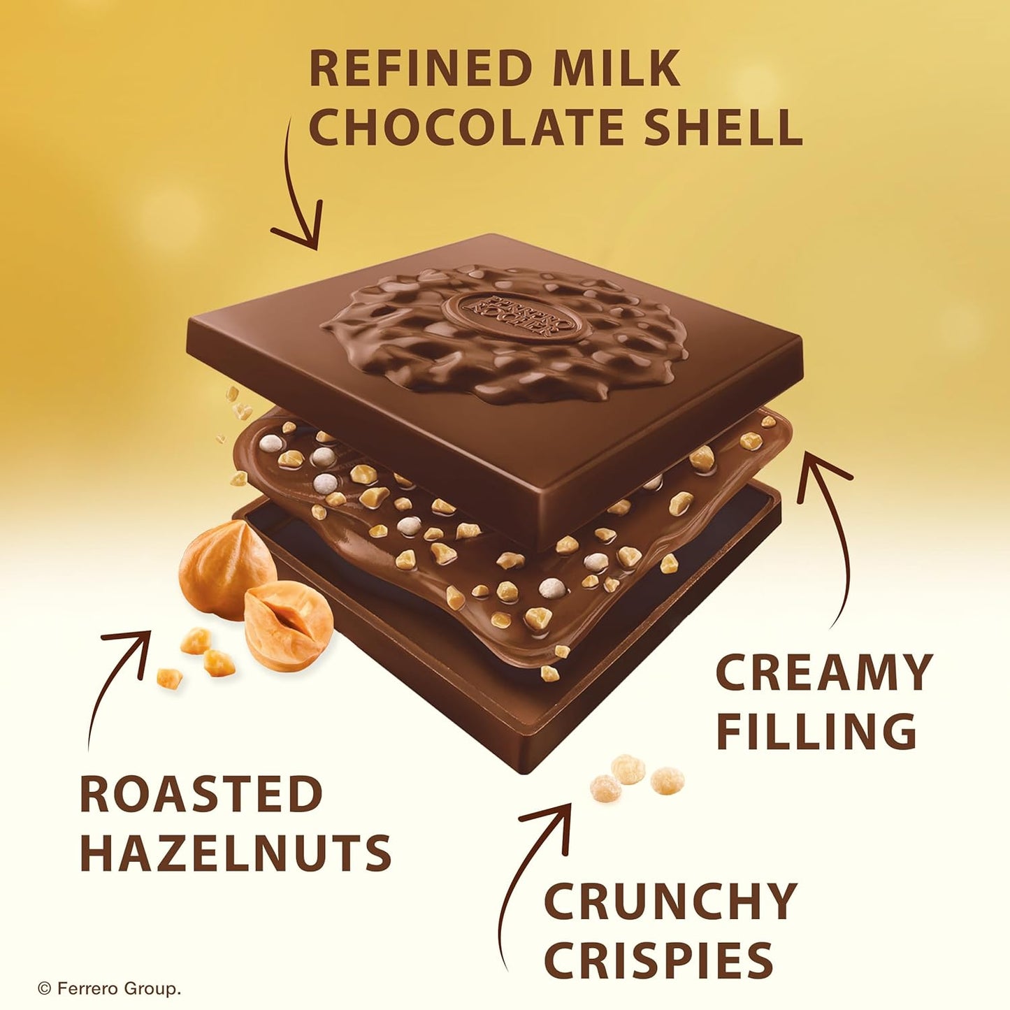 Premium Milk Hazelnut Chocolate Squares, Individually Wrapped Chocolates, Great for Sharing or Gifting, 3.7 Oz