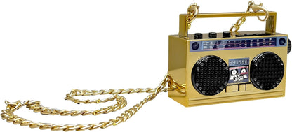 Portable Bluetooth Speakers, Retro Speakers Bluetooth Wireless Wearable Mini Bluetooth Boombox with 27” Neck Chain, FM Radio, On-Board Buttons, Dual 3W Peak Power Bluetooth Speaker for Home & Travel