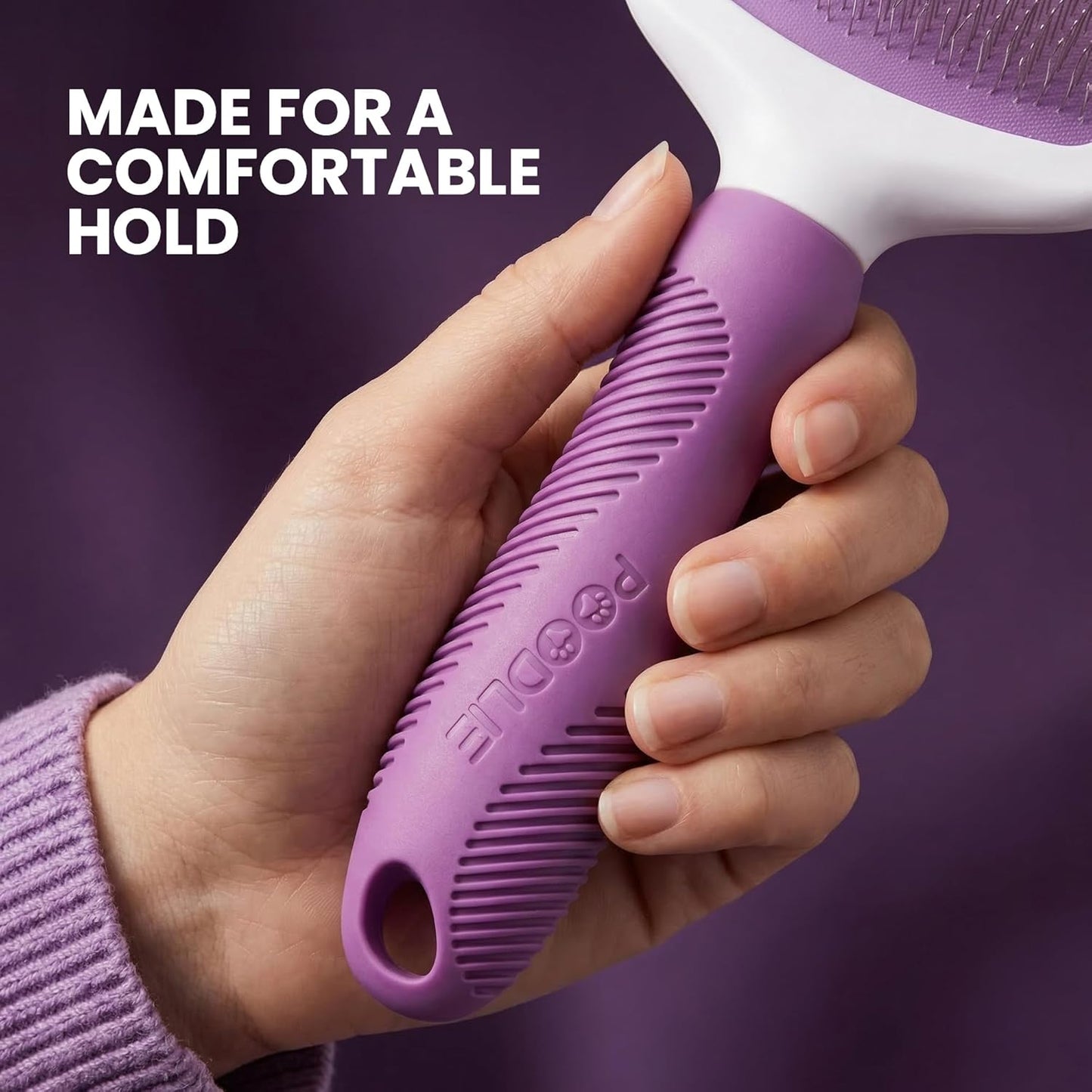 Poodle Pet Slicker Brush - for Dogs, Cats, Rabbits - Matted/Loose Fur, Knots - Suitable for Doodle/Goldendoodle Grooming and Shredding Short/Long Hair