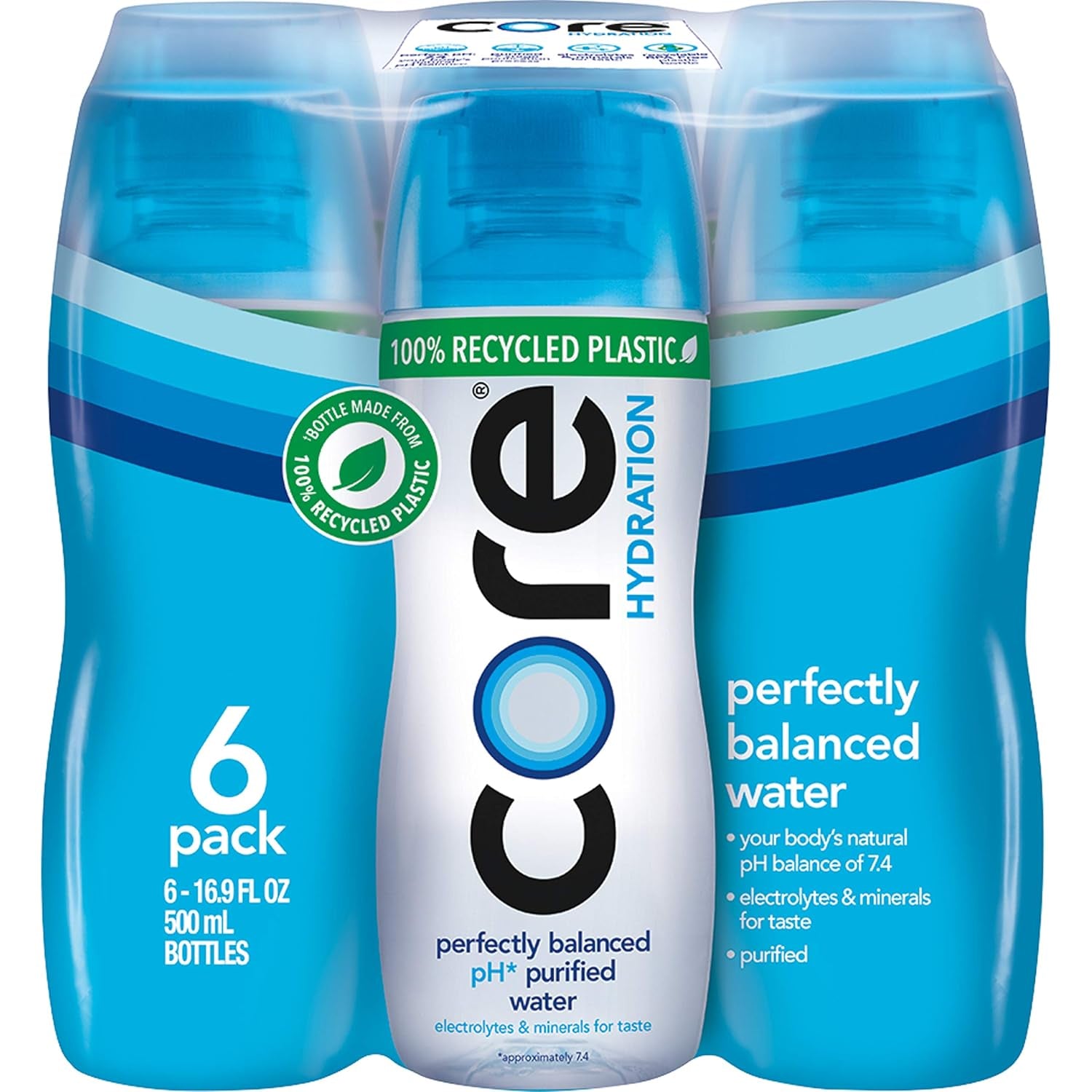 Hydration Nutrient Enhanced Water, 16.9 Fluid Ounce (.5 Liter) Water Bottles, 6 Pack