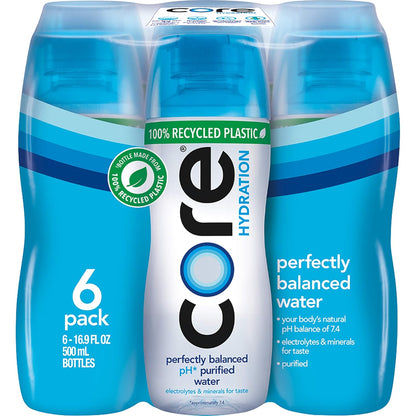 Hydration Nutrient Enhanced Water, 16.9 Fluid Ounce (.5 Liter) Water Bottles, 6 Pack