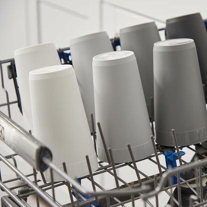 Newport 20 Ounce Unbreakable Plastic Stackable Water Tumblers in Grey Stone | Set of 12 Drinking Cups | Reusable, Bpa-Free, Made in the USA, Top-Rack Dishwasher and Microwave Safe