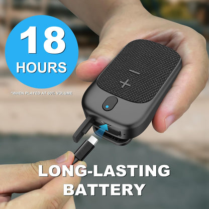 Wearable Bluetooth Speaker, Clip-On Wireless Portable Speaker Built-In Mics for Hands-Free Music and Calls, Waterproof Outdoor Mini Speakers for Working, Hiking, Running, 18H Playtime, 1 Pack