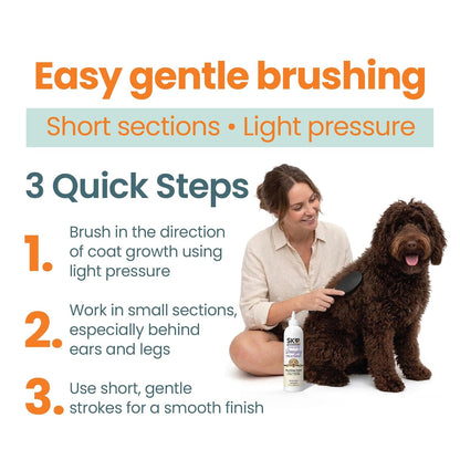 Pin Brush for Dogs, Gentle Dog Brush for Long Haired Dogs – Routine Essential for Goldendoodles, Poodles & Doodles, No-Scratch Rounded Pins for Sensitive Skin, Flexible Cushion Base –