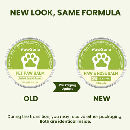 Lick-Safe Dog Paw & Nose Balm with Coconut Oil | All-Natural Moisturizer & Soother for Dry, Cracked Pads & Snout | Summer Hot Pavement & Sand Paw Wax, Nose Butter for Bulldogs (2.1 Oz / 60 G)
