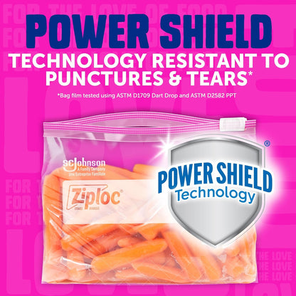 Ziploc Gallon Food Storage Slider Bags, Power Shield Technology for More Durability, 104 Bags Total