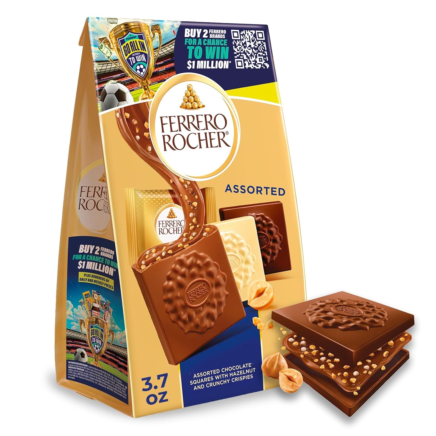 Premium Assorted Chocolate Squares, Individually Wrapped Chocolates, Great for Sharing or Gifting, 3.7 Oz