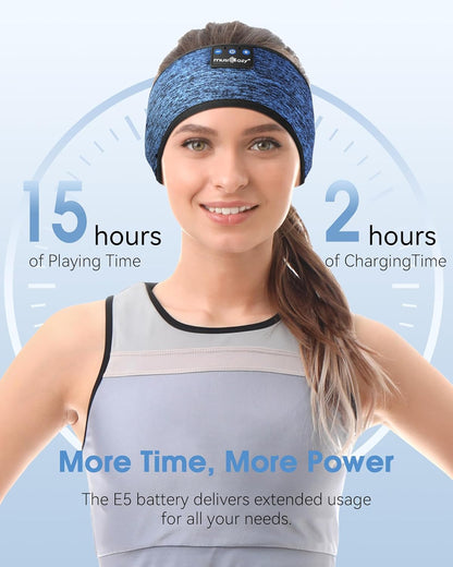 Bluetooth 5.4 Headband Headphones for Sports and Sleep, Wireless Sleeping Eye Mask Earbuds Earphones for Side Sleepers Workout Running Cool Tech Gadget Unique Gift