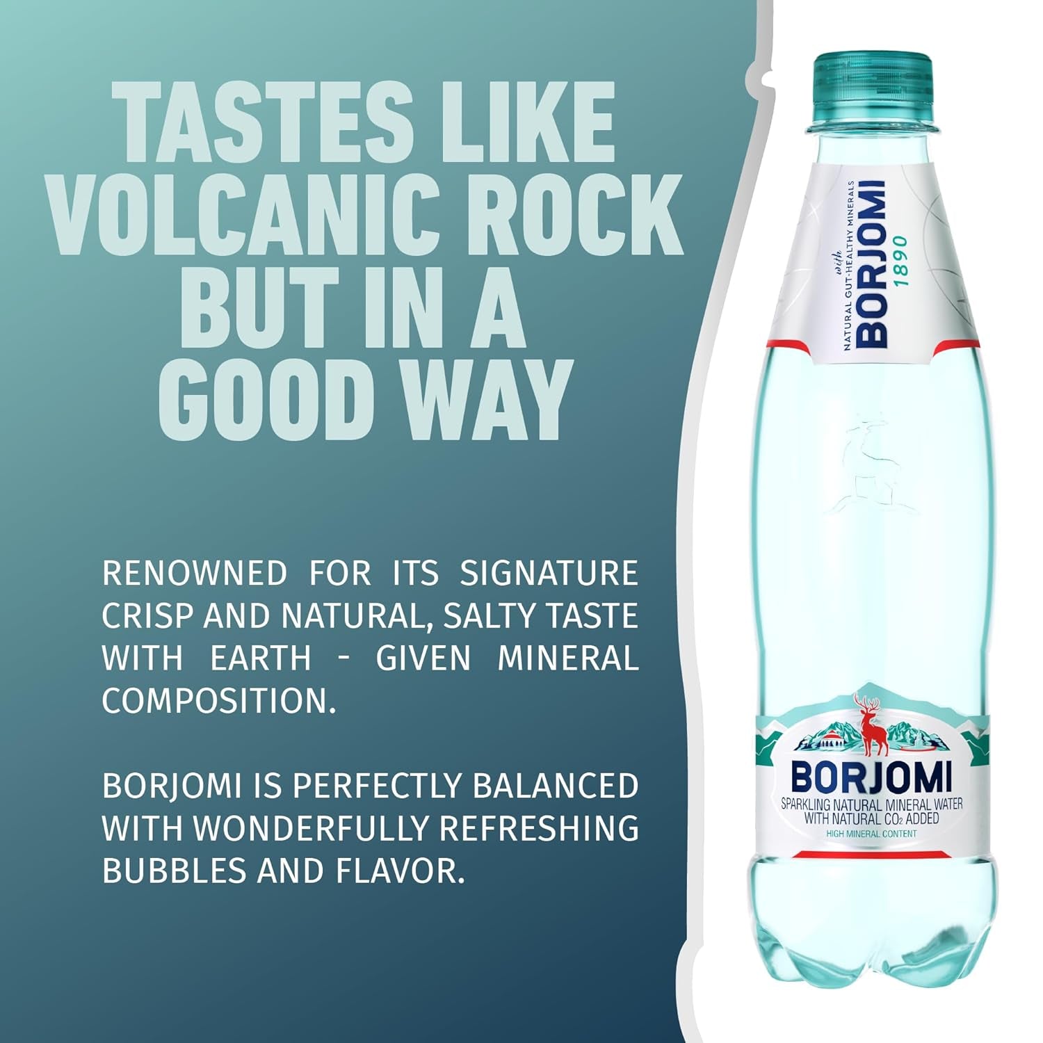 Sparkling Mineral Water with Natural Minerals - Crisp and Bold Taste - PET Bottles - 25.3 Oz, Bottled Water 6 Pack