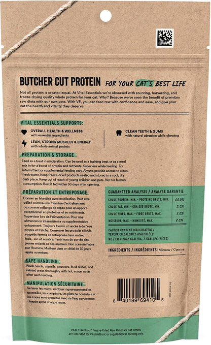 Freeze Dried Minnows Cat Treats | Single Ingredient | Premium Quality | Grain Free, Healthy Treats for Cats, 1 Oz Bag