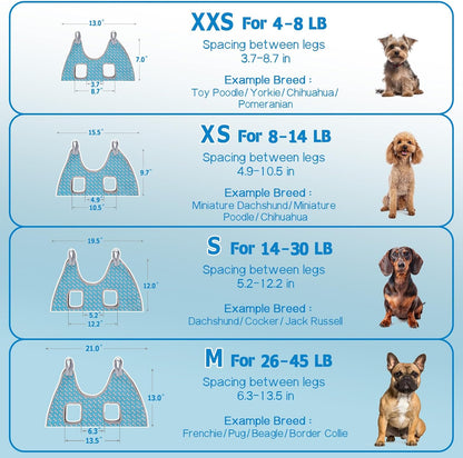 Dog Grooming Hammock Harness for Dogs Cats, Relaxation Pet Nail Clipper Hammock, Restraint Dog & Small Animal Leashes Sling for Groomingk for Nail Trimming (Coral Blue, S)