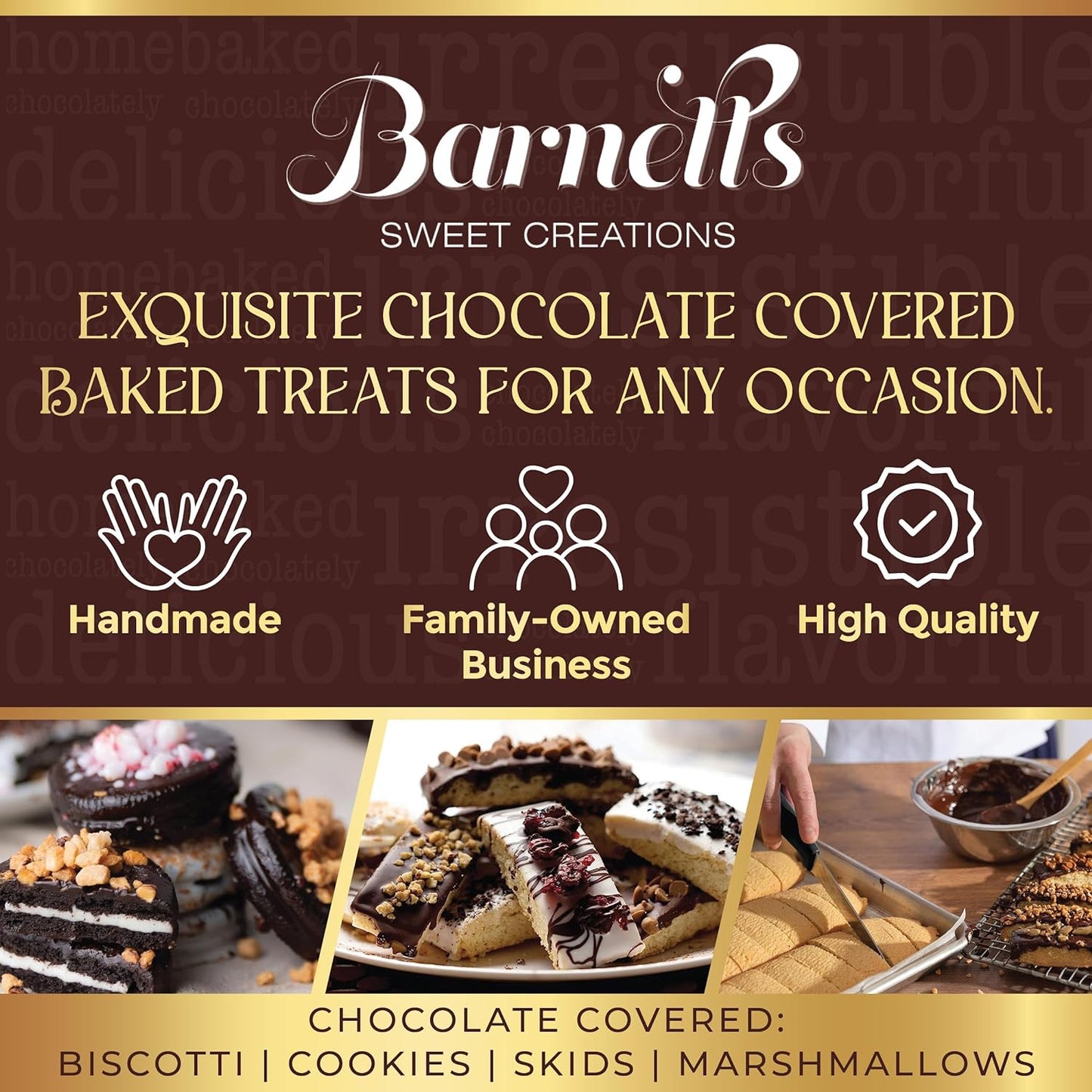 Barnetts Fathers Day Gift Basket, 12 Chocolate Covered Cookies Gourmet Candy Box Baskets for Dad, Men, Husband, Father, Grandfather, Son, Brother, Prime Food Delivery, Gifts for Him