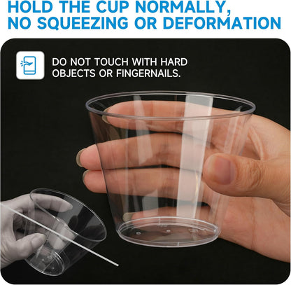 9 Oz Clear Plastic Cups 100 Packs, Disposable Plastic Party Cups Tumblers, Cocktail Cups, Perfect for Parties, Wedding and Events