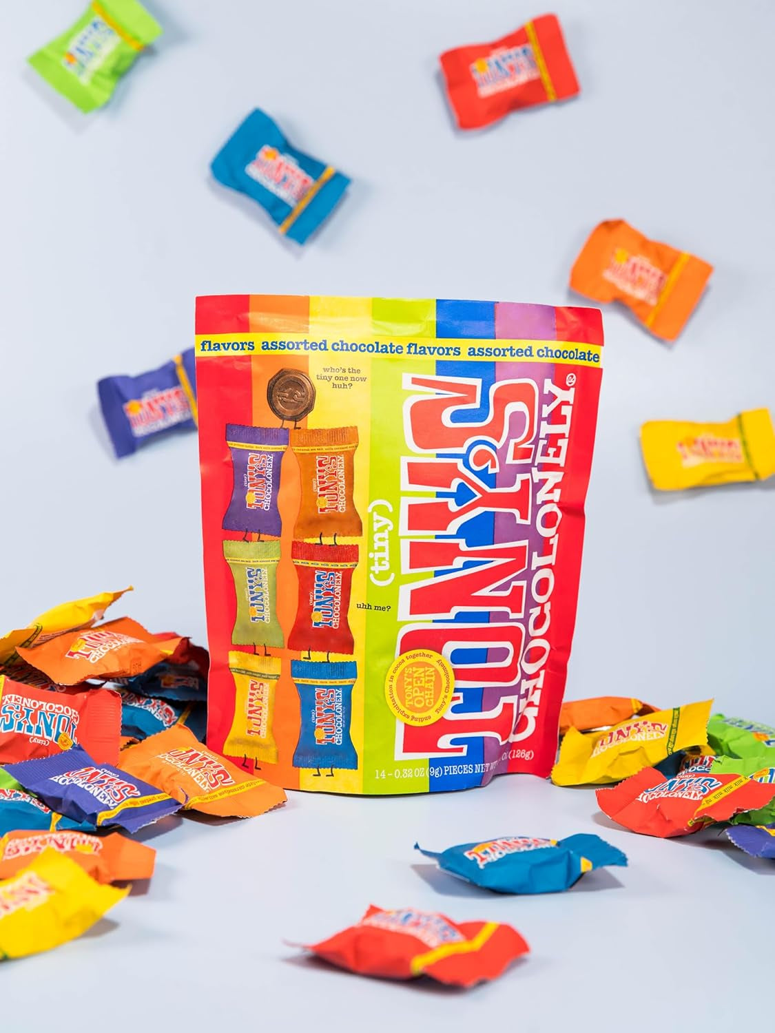 Tony’S Chocolonely Assorted Chocolate Candy Pieces, Belgian Milk & Dark Chocolate, Caramel Sea Salt, Almond Sea Salt, Honey Almond Nougat, Pretzel Toffee, Made from Quality Fairtrade Cocoa, 4.44 Oz