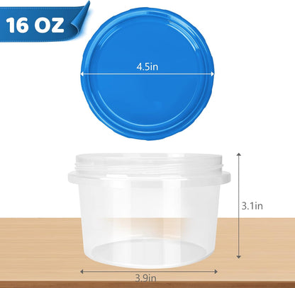 Freezer Storage Containers, [10 Pack-16 Oz] Ultra Thick Freezer Containers with Leakproof Twist Top Lids, Heavy Duty BPA Free Stackable Food Containers for Lunch/Salad/Leftover/Soup/Oats/Ice Cream