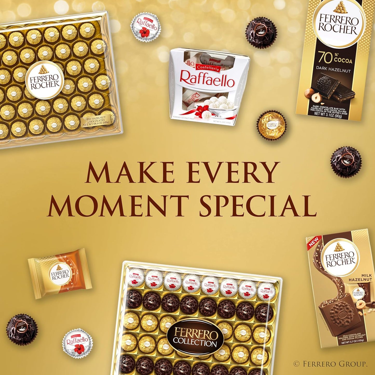 Gourmet Hazelnut Milk Chocolate Gift Box, 24 Individually Wrapped Chocolates, 10.6 Oz