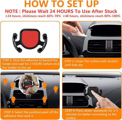 Car Mount for Cellphone Phone Holder Stand with Collapsible Grip/Mount with Sticky Adhesive Used on Dashboard Home Desk Wall