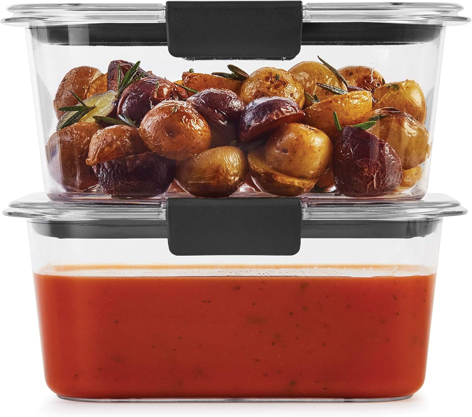 Rubbermaid Brilliance Bpa-Free Food Storage Containers, Medium Deep, 4.7 Cup, 2-Pack, Airtight & Leak-Proof, Microwave & Dishwasher Safe