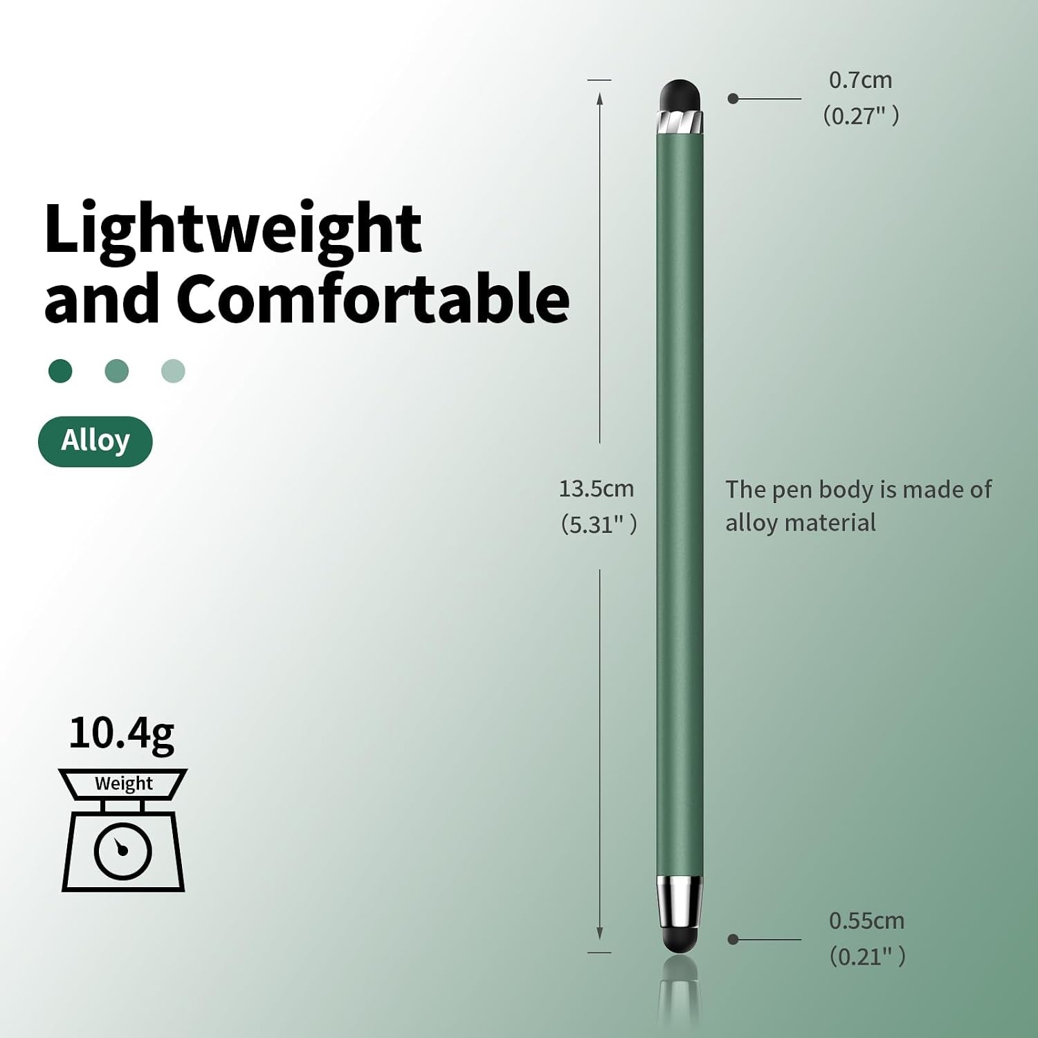Stylus Pen for Touchscreen(5 Pcs) 2-In-1 Stylus Pen for Ipad | High Sensitivity Precision Suitable for Touch Screens of Iphone/Ipad/Android Tablet(Black/White/Gray/Gold/Dark Green)