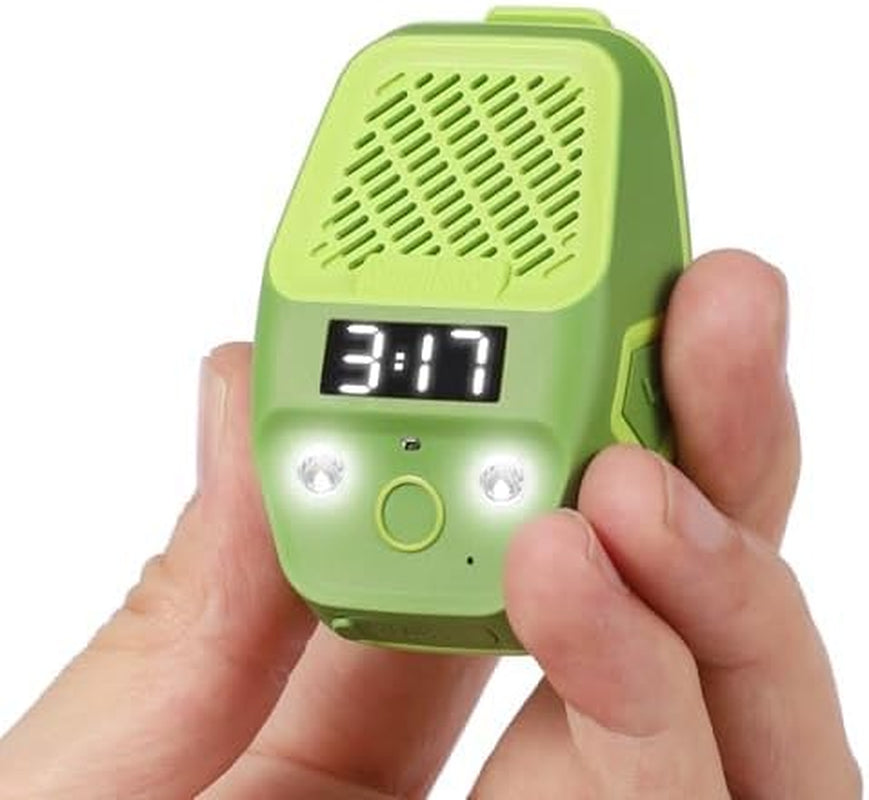 Wearable Bluetooth Speaker, Clip-On Waterproof Speaker with LED Lighting & Clock Display, Built-In Microphone, Magnetic Design for Calls & Music (Green)