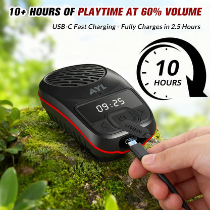 Wearable Portable Bluetooth Speakers, Wireless Portable Speaker with Clip, Waterproof Clip-On (Non-Magnetic), Built-In Mic for Hands-Free Music/Calls for Work & Outdoors, 10-Hour Playtime