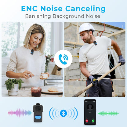 Wearable Bluetooth Speaker, 10H Working Time Clip on Portable Mini Personal Speaker, IPX7 Waterproof, Clean Sound, BT 5.3, ENC Built-In Mic, Hands-Free Music/Calls for Outdoor Work
