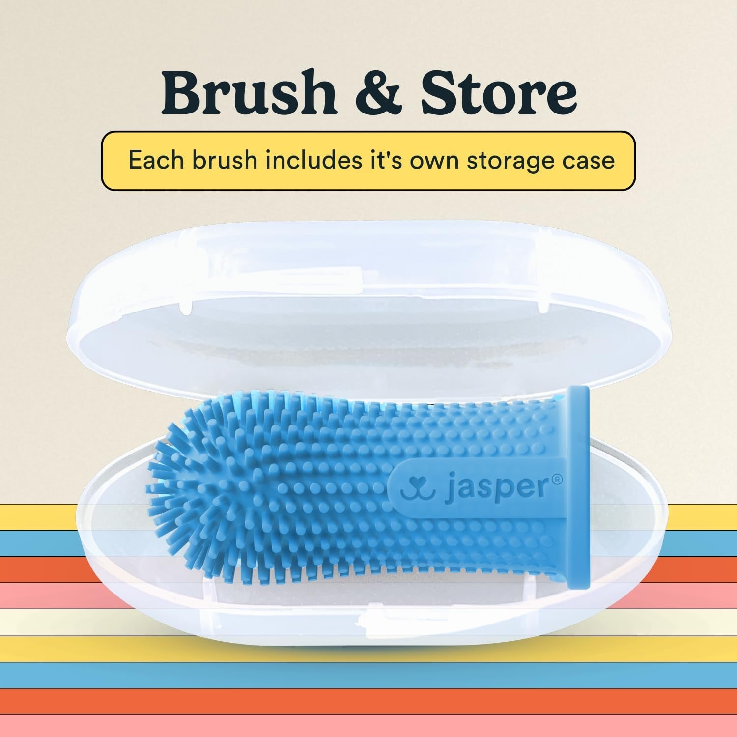 Dog Toothbrush, 360 Dog Tooth Brushing Kit, Finger Toothbrush, Cat Tooth Brush, Teeth Cleaning, Pet Tooth Brush for Small & Large Pets, Pet Toothpaste Not Included, 2-Pack Blue