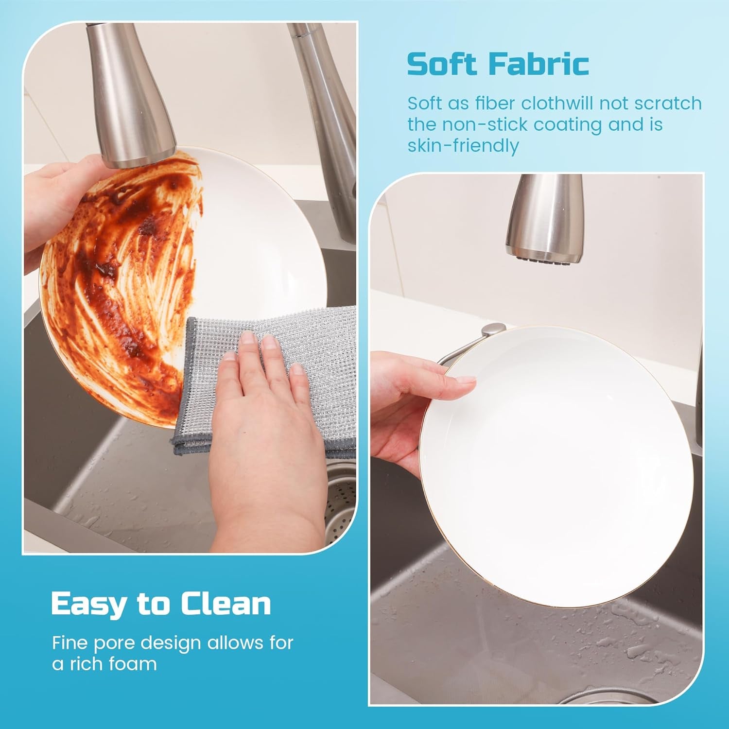 12 Pcs New Upgrade 3-Layer Metal Dish Cloth, No Scratches and No Odor, Multipurpose Wire Dishwashing Rag for Wet and Dry, Kitchen Cleaning Dishrags,Sinks,Dishes,Stove Top, Dimensions(7.08X8.86)