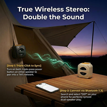 Clip on Bluetooth Speaker for Men Women: Wearable Design with Rugged Back-Clip & Lanyard for Outdoor Hiking/Climbing - Gift for Hikers Backpackers