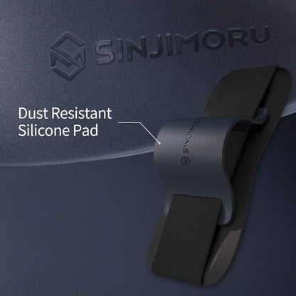 Phone Grip with Silicone Band – Comfortable One-Hand Holder & Kickstand for Smartphones, Tablets, and Ereaders for Iphone, Android, and Kindle Sinji Grip Silicone Black