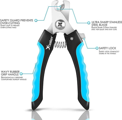 Dog Nail Clippers and Trimmer with Safety Guard to Avoid Over-Cutting Toe Nails Professional Grooming Pet Nail Clipper with Nail File for Small Medium-Large Breeds