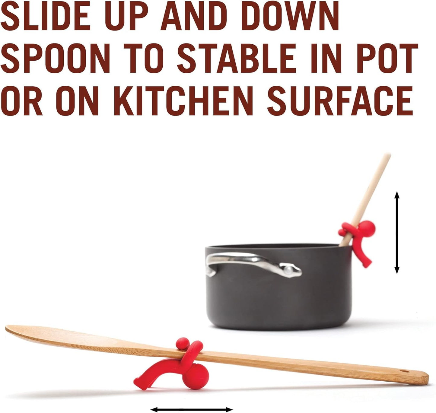 Hug Doug Spoon Saver | Spoon Holder and Lid Lifter Stopping the Spoon from Falling in | Silicone Spoon Rest | Stove Spoon Holder | Cool Kitchen Gadgets & Cute Kitchen Accessories | by