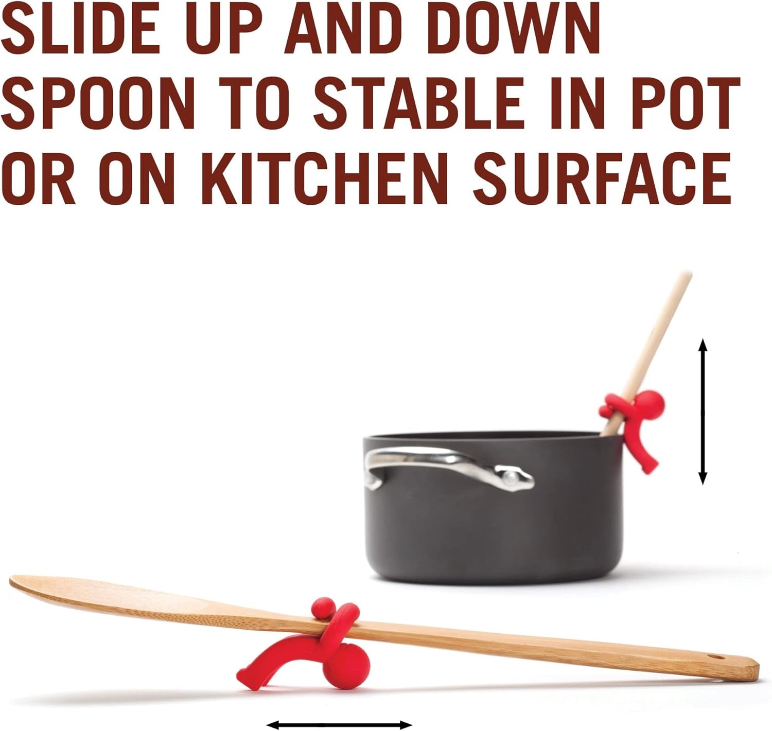 Hug Doug Spoon Saver | Spoon Holder and Lid Lifter Stopping the Spoon from Falling in | Silicone Spoon Rest | Stove Spoon Holder | Cool Kitchen Gadgets & Cute Kitchen Accessories | by