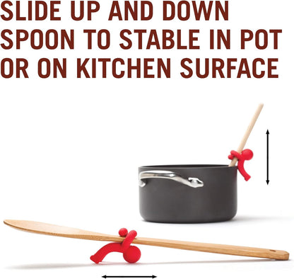 Hug Doug Spoon Saver | Spoon Holder and Lid Lifter Stopping the Spoon from Falling in | Silicone Spoon Rest | Stove Spoon Holder | Cool Kitchen Gadgets & Cute Kitchen Accessories | by